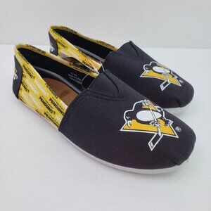NEW Foco NHL Pittsburgh Penguins Womens Sz XL 11-12 Side Wordmark Canvas Shoes